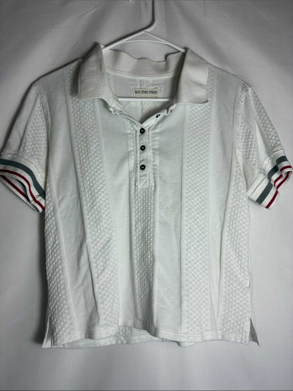 We The Free White Polo Crop Top